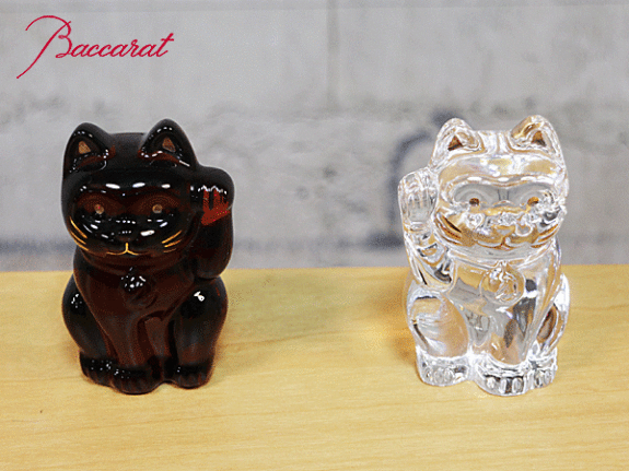 【Baccarat】バカラ まねき猫 ラッキーキャット 招き猫 クリア