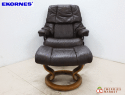 【Ekornes】エコーネス Reno レノ 本革 ストレスレスチェア&オットマン/スツール Mサイズ リクライニングチェア 出張買取 神奈川県川崎市多摩区