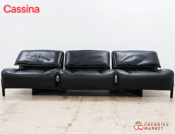 【Cassina】カッシーナ 125 VERANDA 3 ヴェランダ 3人掛けソファ 黒総革/レザー ヴィコ・マジストレッティ 出張買取 東京都文京区